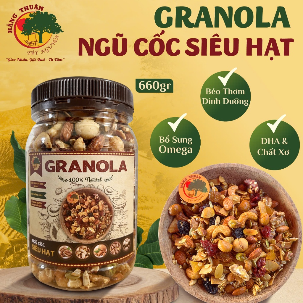 Ngũ Cốc Siêu Hạt Granola Hằng Thuận Tây Nguyên