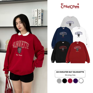 Áo Sweater Nỉ Lông Cáo Dày 𝑩𝒚𝒄𝒂𝒎𝒄𝒂𝒎 Form Rộng BAT SILHOUETTE Nam Nữ