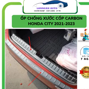 Ốp trầy cốp trong ngoài Honda City 2020 - 2023, Chất liệu hợp kim carbon cao cấp