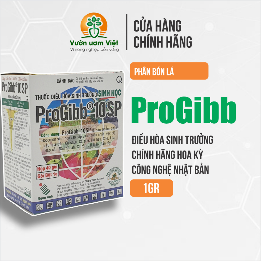 [Hộp 40 gói] Kích thích sinh trưởng cây trồng Progibb 10SP ngâm hạt, kích nảy mầm, vọt đọt, ra rễ