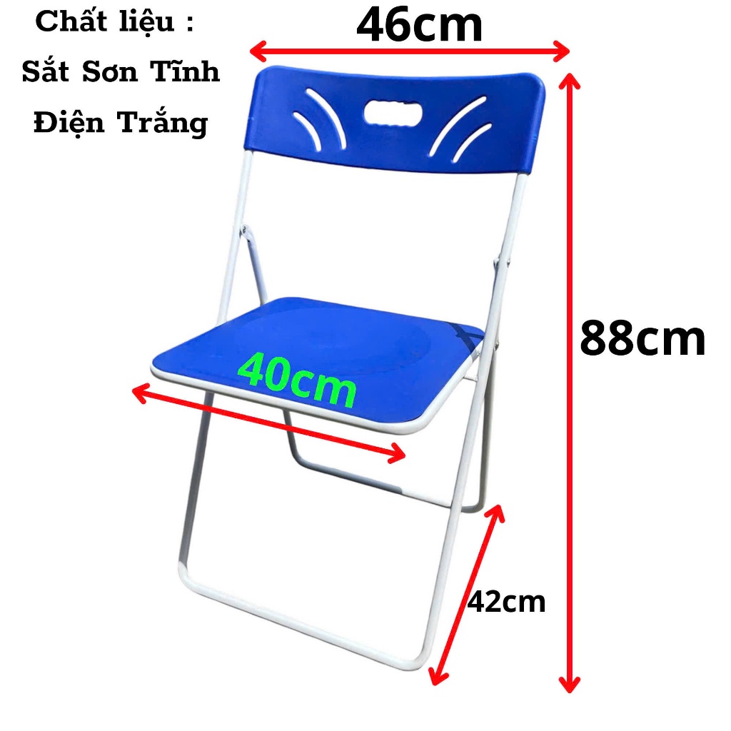 Ghế gấp văn phòng sắt sơn tĩnh điện trắng gấp gọn thiết kế gọn nhẹ và sang trọng