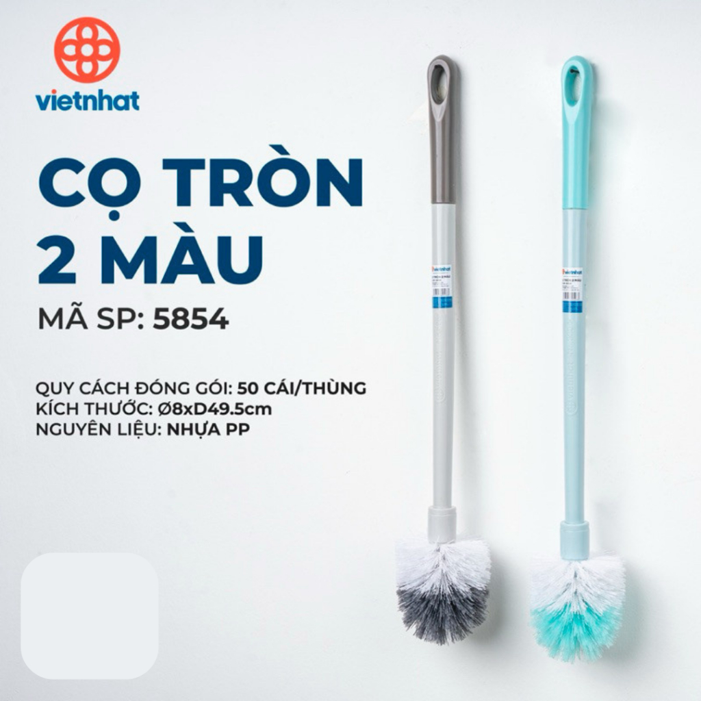 CỌ TOILET CAO CẤP, CHỔI CỌ BỒN CẦU THƯƠNG HIỆU VIỆT NHẬT Đầu tròn 5854, siêu bền