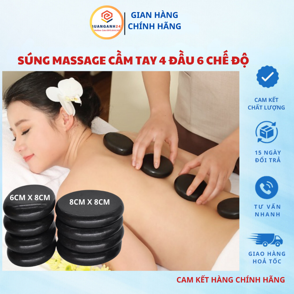 Combo 5 Đá nóng massage QA Happylife trong Spa giúp lưu thông tuần hoàn máu giảm căng thẳng mệt mỏi