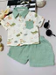 Bộ sơ mi ngắn cho bé Kunbaby xô muslin cao cấp họa tiết dễ thương ,đi học và đi chơi thoải mái.