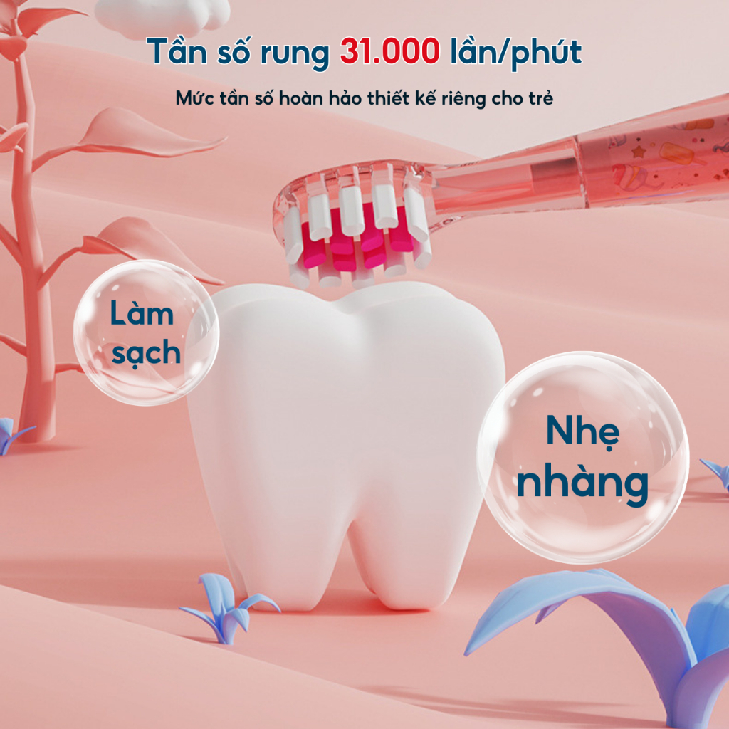 Bàn Chải Điện Cho Bé treVi Kids K01 Lông Bàn Chải Mềm Mại Bàn Chải Đánh Răng Trẻ Em Thông Minh An Toàn Cho Răng Nhạy Cảm