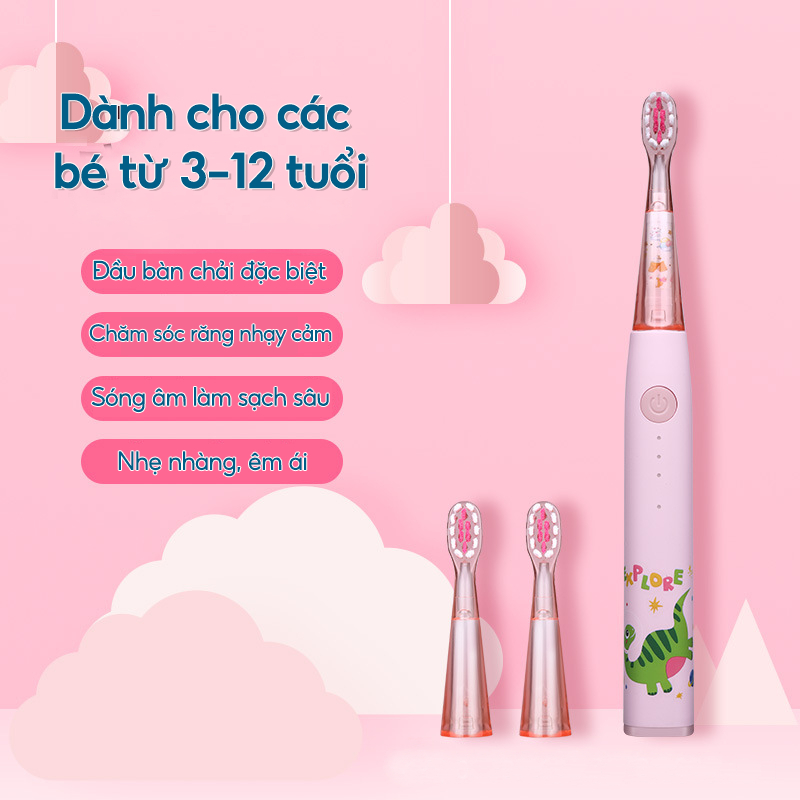 Bàn Chải Điện Cho Bé treVi Kids K01 Lông Bàn Chải Mềm Mại Bàn Chải Đánh Răng Trẻ Em Thông Minh An Toàn Cho Răng Nhạy Cảm