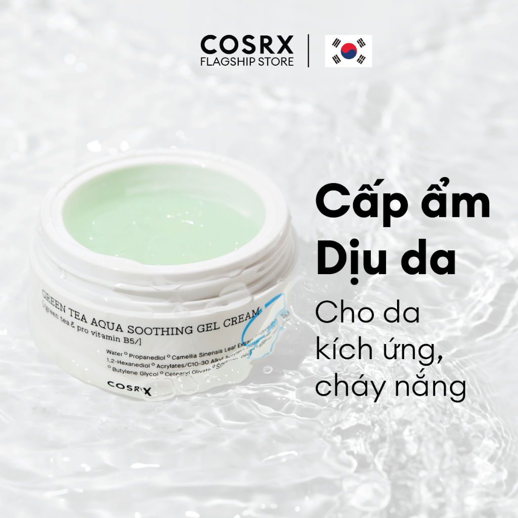 Ảnh Gel Dưỡng Cấp Nước và Dịu Da (Trà Xanh, B5) COSRX Hydrium Green Tea Aqua Soothing Gel Cream 50ml 1