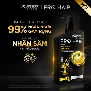 [Chính Hãng Cty ] Dầu Gội Xmen For Boss Pro Hair Sạch Gàu/ Ngăn Gãy Rụng Tóc 350G Từ Nhân Sâm Nấm Linh Chi Thảo Dược Quý