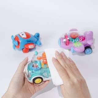 Thùng 10 gói khăn ướt Happy Kids Đỏ gói 80 tờ không mùi