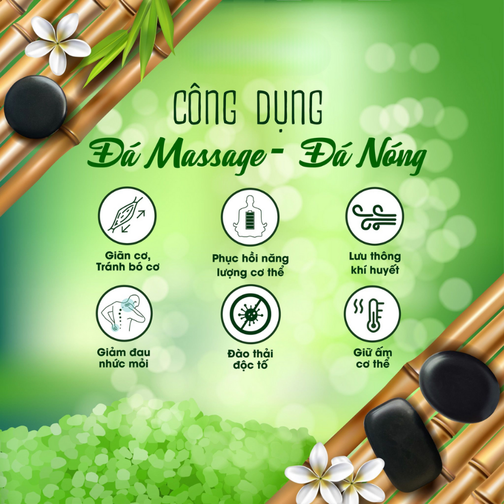 Combo 5 Đá nóng massage QA Happylife trong Spa giúp lưu thông tuần hoàn máu giảm căng thẳng mệt mỏi