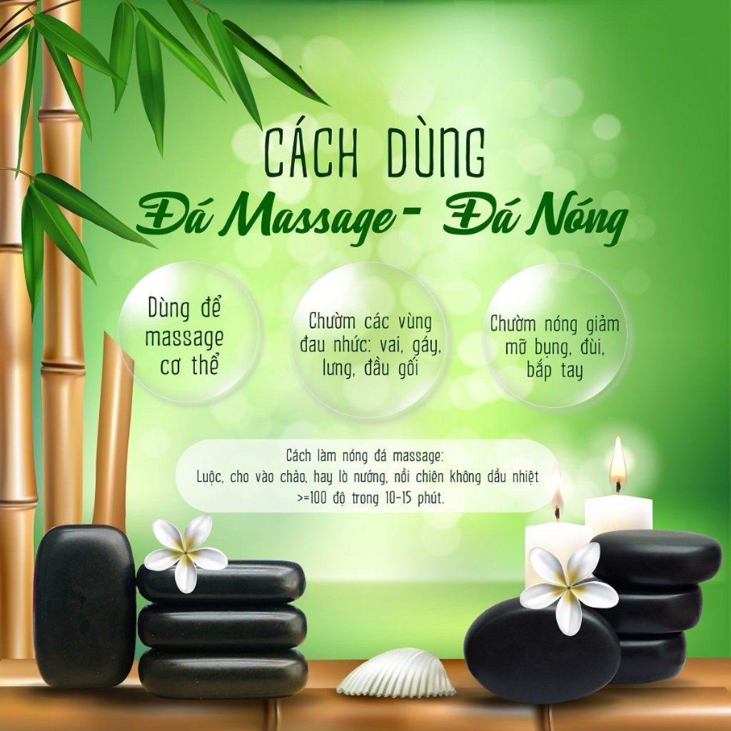 Combo 5 Đá nóng massage QA Happylife trong Spa giúp lưu thông tuần hoàn máu giảm căng thẳng mệt mỏi