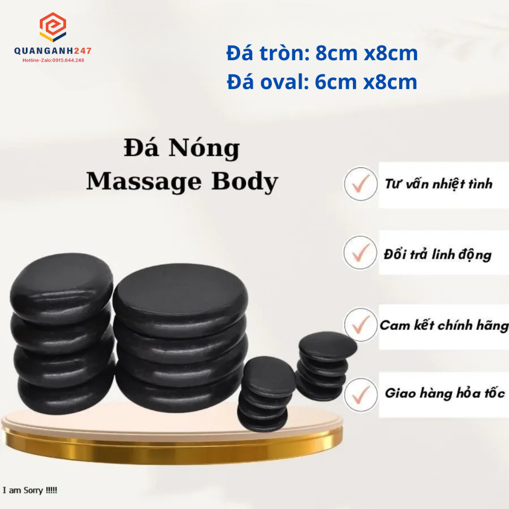 Combo 5 Đá nóng massage QA Happylife trong Spa giúp lưu thông tuần hoàn máu giảm căng thẳng mệt mỏi