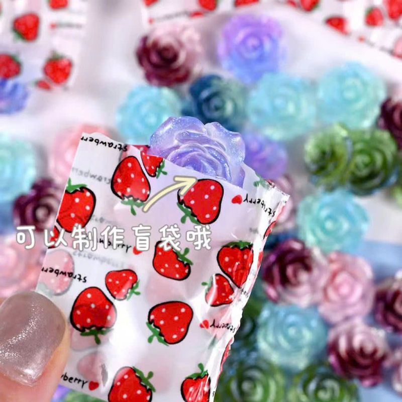 CHARM HOA HỒNG 3D MIX 2 MÀU LẤP LÁNH KIM TUYẾN