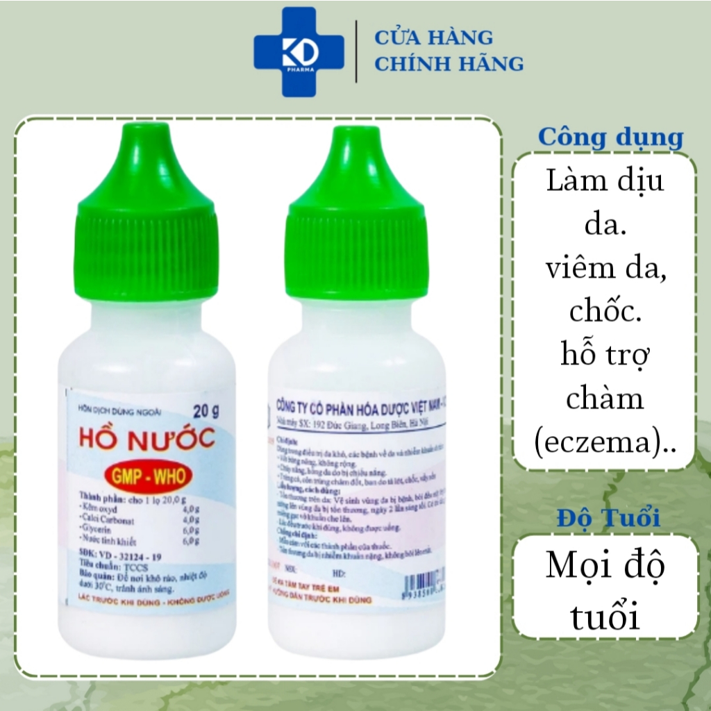 Hồ Nước hỗ trợ da khô, các bệnh về da (Chai 20g) | Shopee Việt Nam