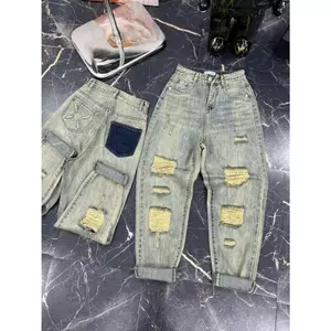 Quần Jean Baggy Nữ Rách Nhiều Túi Sau Phối Wash Lạ Mẫu Mới 24 - 25
