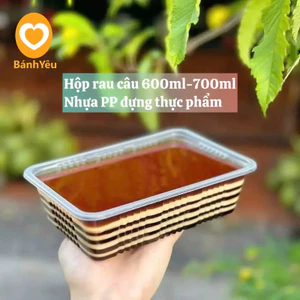Hộp nhựa đựng rau câu 600ml/750ml nhựa PP dùng đựng thực phẩm, hộp chữ nhật đựng rau câu - BBTC