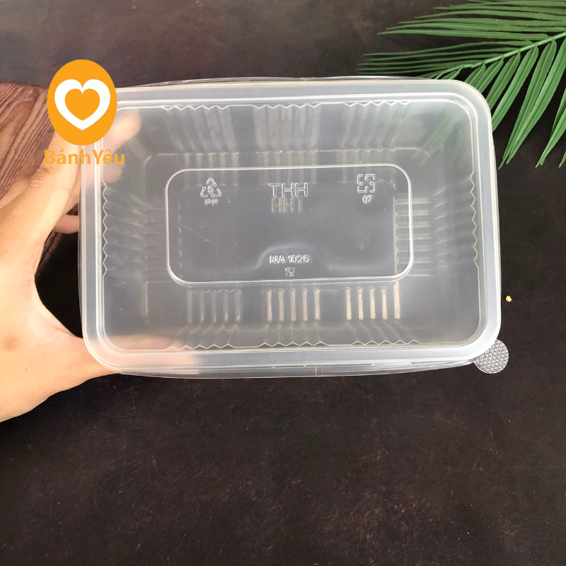Hộp nhựa đựng rau câu 600ml/750ml nhựa PP dùng đựng thực phẩm, hộp chữ nhật đựng rau câu - BBTC