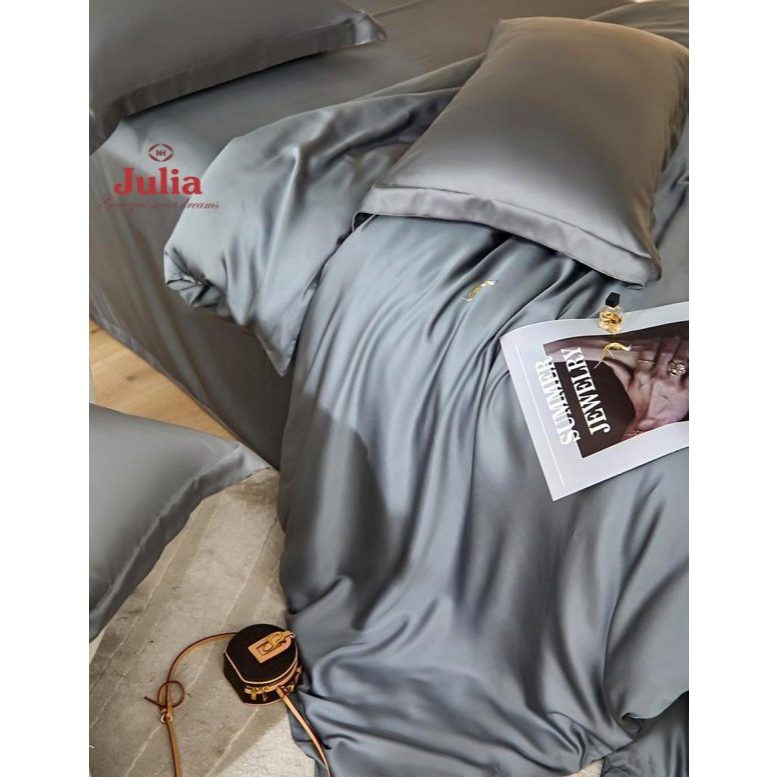 Bộ chăn ga gối ra giường lụa tencel siêu mềm mịn Hàn Quốc Julia 804