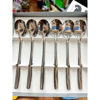 HỘP 6 THÌA INOX 304 CÁN DÀI , MUỖM ĂN CƠM CAO CẤP, Hộp 6 Thìa Inox Cán Dài Chất liệu Inox sáng bóng sang trọng - THIAAN2