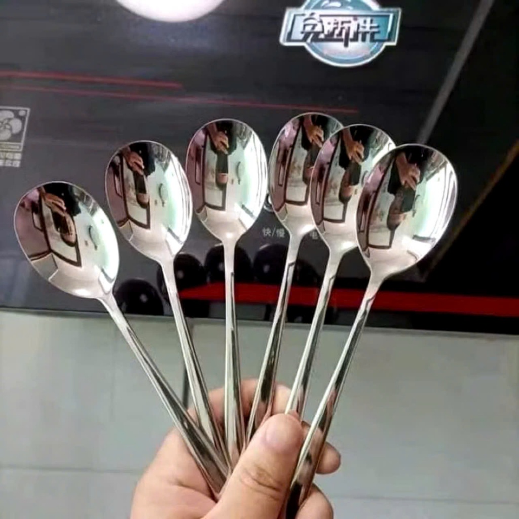 HỘP 6 THÌA ĂN CÁN DÀI , Hộp 6 Thìa Inox Cán Dài Chất liệu Inox sáng bóng sang trọng - MA: THIACANDAI