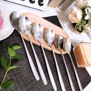 HỘP 6 THÌA INOX 304 CÁN DÀI , MUỖM ĂN CƠM CAO CẤP, Hộp 6 Thìa Inox Cán Dài Chất liệu Inox sáng bóng sang trọng - THIAAN2