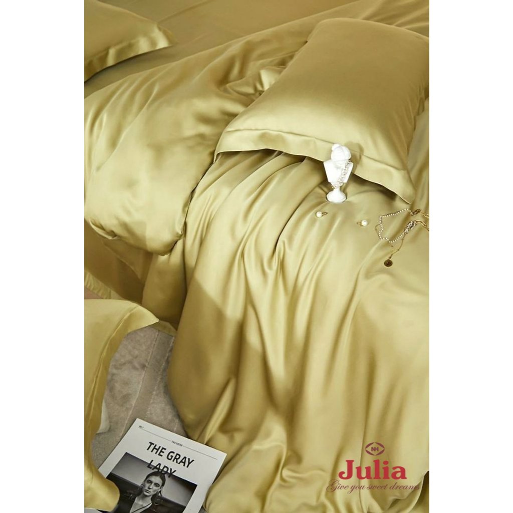 Bộ chăn ga gối ra giường lụa tencel siêu mềm mịn Hàn Quốc Julia 805