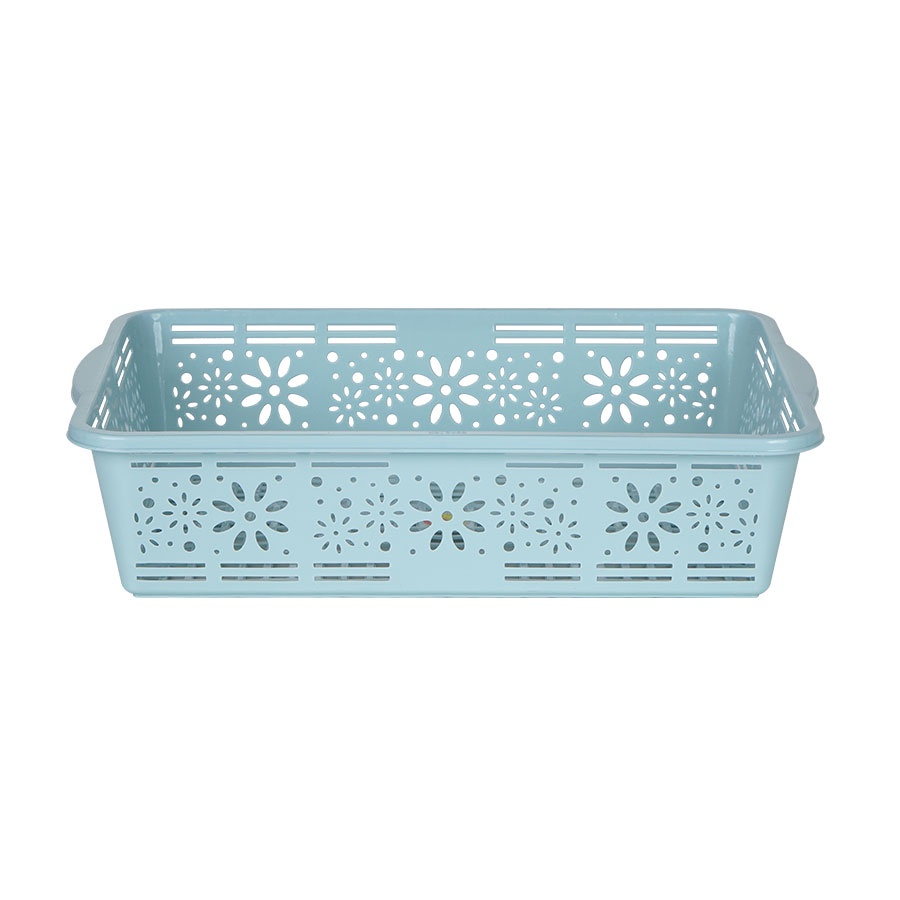 Rổ vuông hoa Việt Nhật 4 size (3455/3456/3457/3458), Khay chữ nhật đựng rau củ, đồ dùng học tập