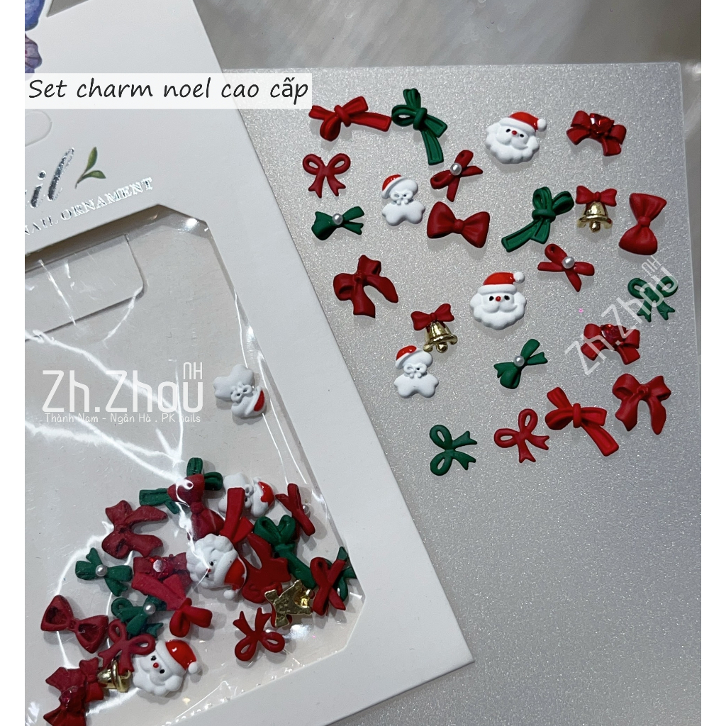 Set charm noel, charm gắn móng noel, charm noel, phụ kiện trang trí móng noel 2026