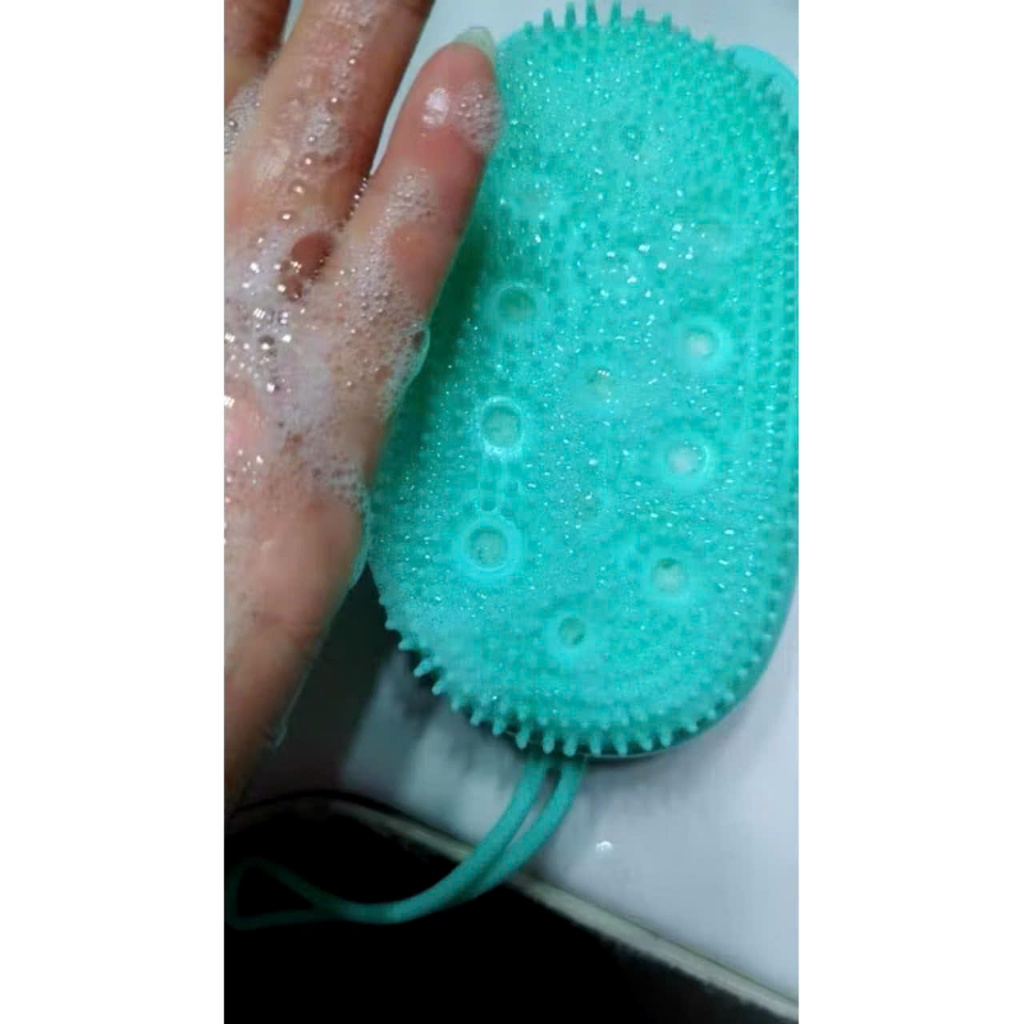 BÔNG TẮM HÌNH CON CHUỘT,  Bông Tắm Bọt Biển Silicon hinhf chuột Có Gai Massage 2 mặt - BONGTAMTAOBOT