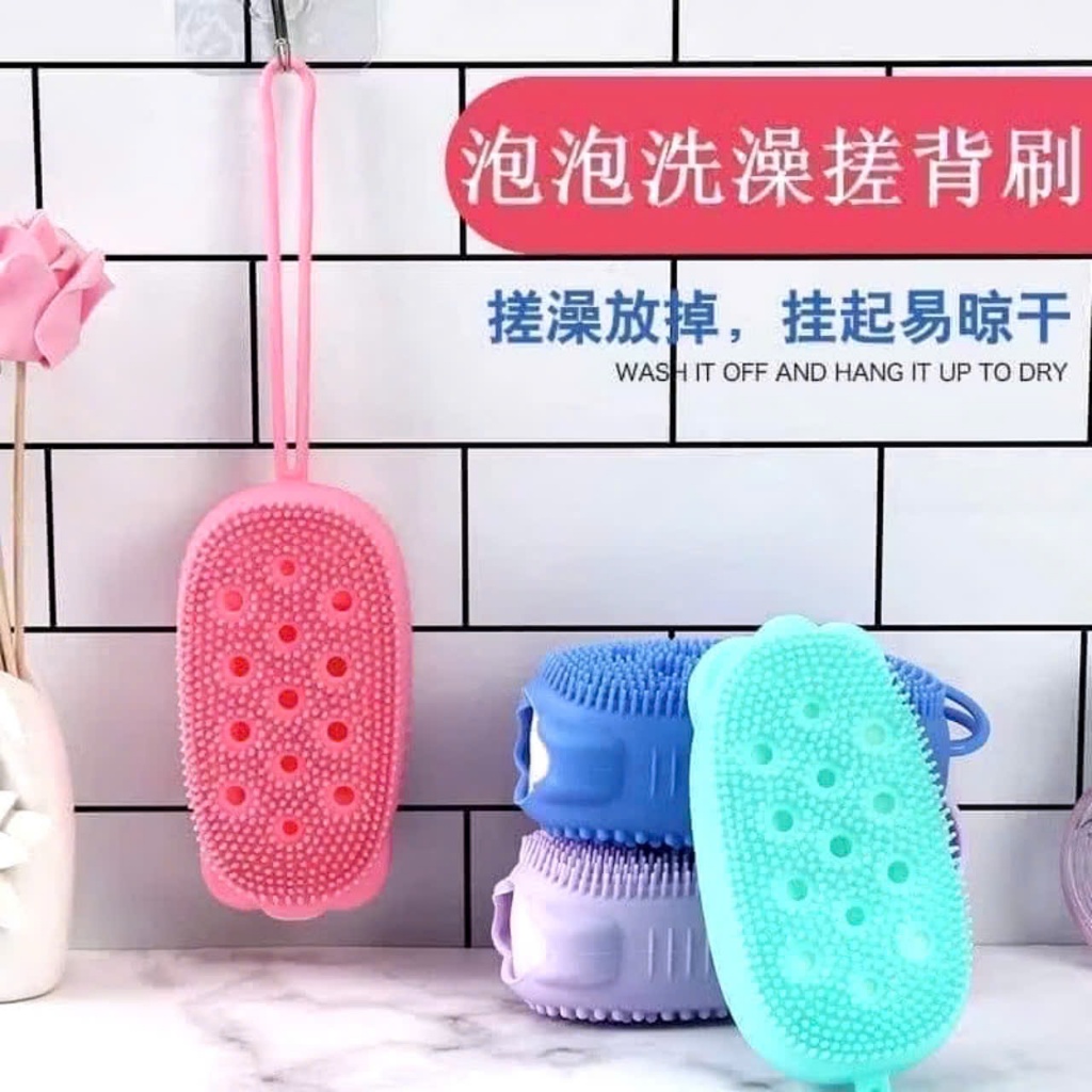 BÔNG TẮM HÌNH CON CHUỘT,  Bông Tắm Bọt Biển Silicon hinhf chuột Có Gai Massage 2 mặt - BONGTAMTAOBOT