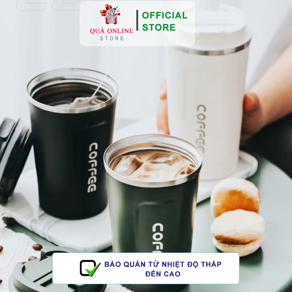 Ly giữ nhiệt Coffee Holic 350 ml hiển thị nhiệt độ khắc tên theo yêu cầu | Cốc giữ nhiệt Chính hãng
