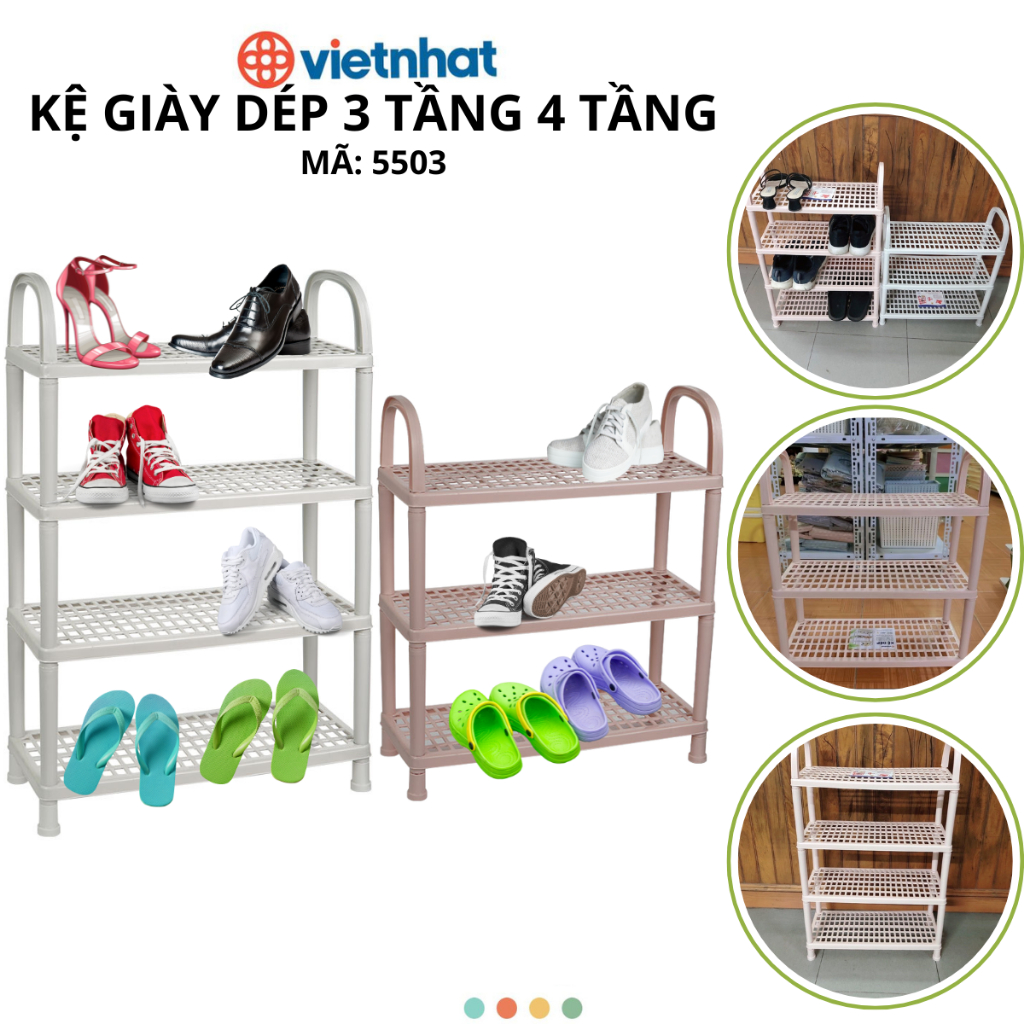 Kệ Để Giày Dép 3 tầng 4 tầng Chính Hãng VIỆT NHẬT (Mã 5503,5504)