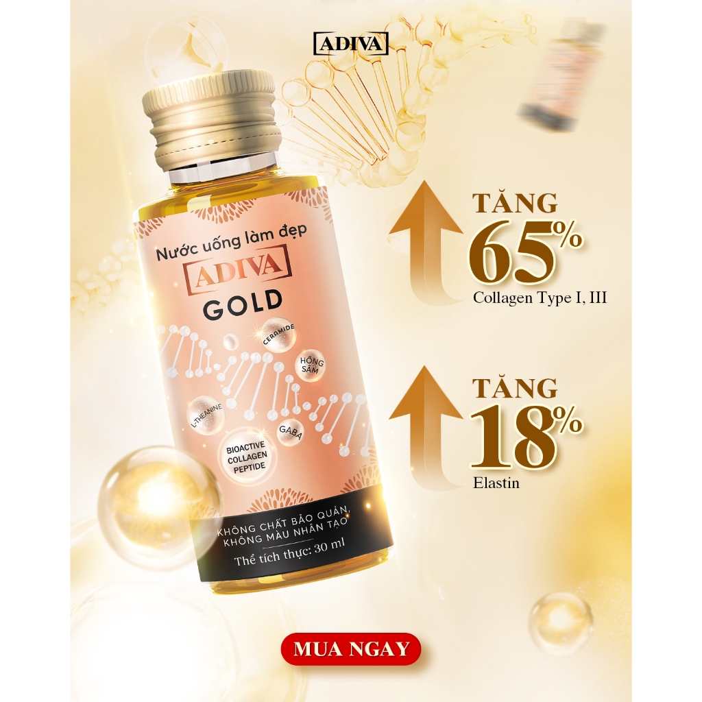 Ảnh Combo 4 Hộp Nước Uống Làm Đẹp Collagen ADIVA Gold (56 Chai)- Giúp Làn Da Căng Mịn, Giảm Nếp Nhăn Và Chống Lão Hóa 4