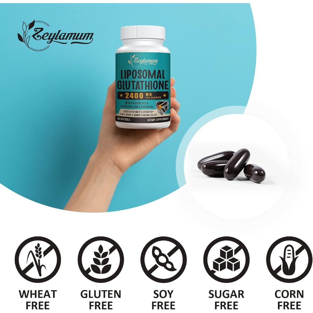 Viên uống dưỡng da trắng hồng, giảm thâm sạm Glutathione Liposomal Zeylamum 2400mg 60 viên