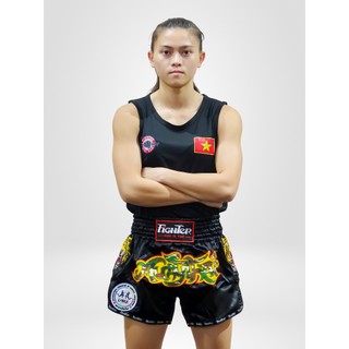 Quần Muay Fighter Tiger - Vải satin mịn, họa tiết thêu đẹp, nam & nữ