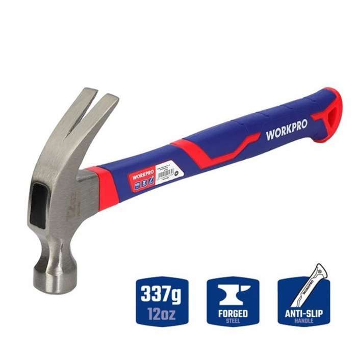 Búa nhổ đinh WORKPRO 225g (8Oz) 337g (12Oz) 450g (16Oz) 560g (20Oz) WP241009-241010-241011-241012 Cán bọc cao su cao cấp