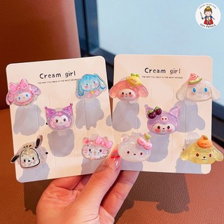 Set Nhẫn Sanrio Phát Sáng Kuromi / Tiên Cá / Elsa Bộ 5 Nhẫn Phụ Kiện Trang Sức Xinh Xắn Dễ ThươngTrang Trí Cho Bé Gái