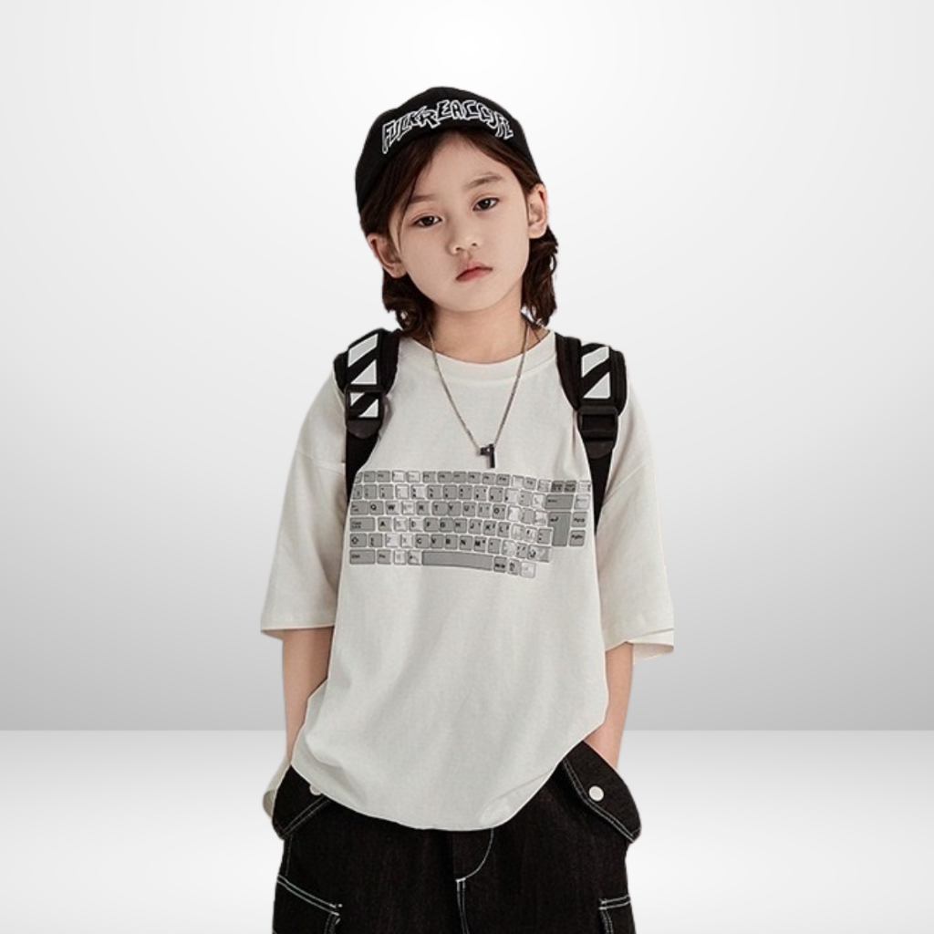 Áo Thun Ngắn Tay Mùa Hè Cho Bé Trai, Bé Gái In Hình Năng Động, Cổ Tròn B540 | JJ Kids Fashion