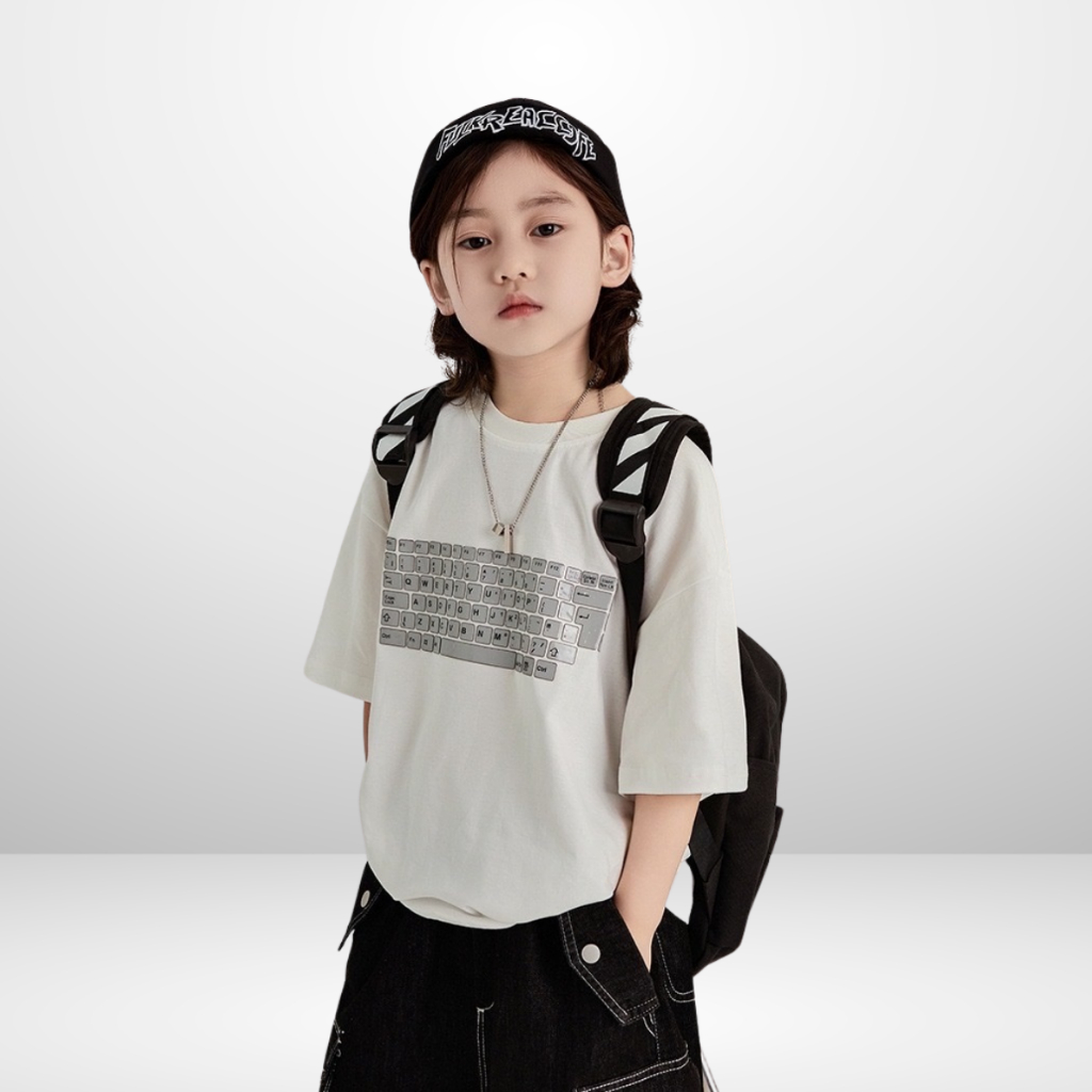 Áo Thun Ngắn Tay Mùa Hè Cho Bé Trai, Bé Gái In Hình Năng Động, Cổ Tròn B540 | JJ Kids Fashion