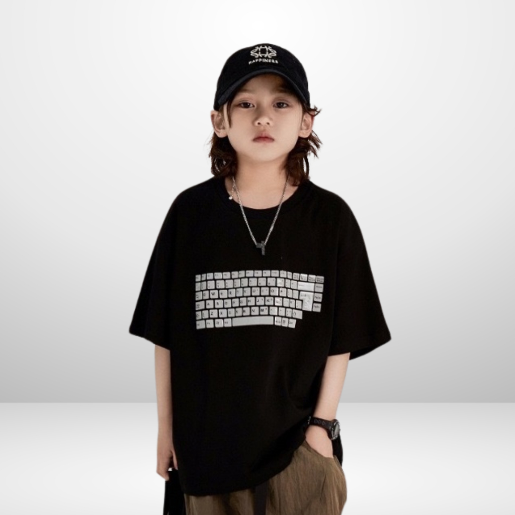 Áo Thun Ngắn Tay Mùa Hè Cho Bé Trai, Bé Gái In Hình Năng Động, Cổ Tròn B540 | JJ Kids Fashion