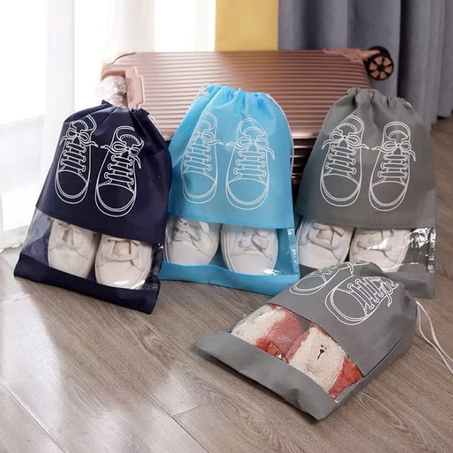 [COMBO 10]Túi đựng giày dây rút , túi đựng dây rút dày chất vải dày size lớn - TÚI ĐỰNG VẢI HÌNH ĐÔI GIÀY - TUIDUNGGIAYD