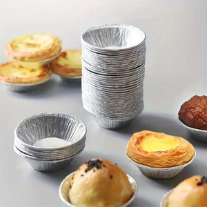 Set 100 Đế Cốc Chén Giấy Bạc Lót Khuôn Nướng Bánh tart Trứng Tiện Dụng