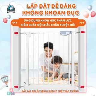 Thanh Chắn Cửa, Chắn Cầu Thang Pakey Không Khoan Đục cao 79cm Bảo Vệ An Toàn Cho Bé