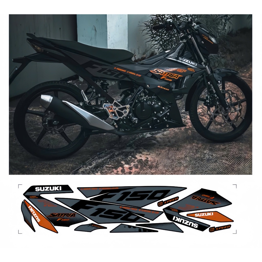 tem rời satria f150 cao cấp chất liệu in 3 lớp chống nước không phai màu nhãn dán decal.