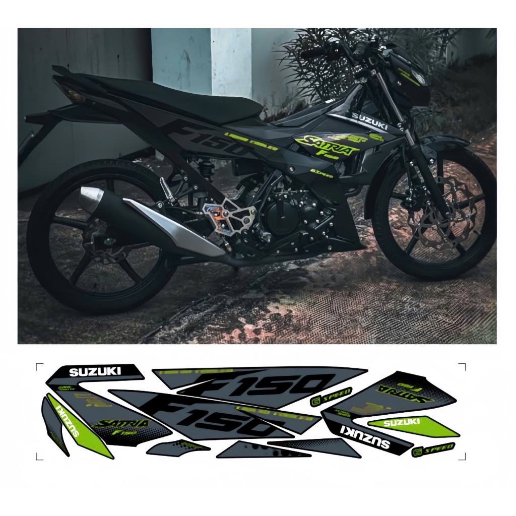 tem rời satria f150 cao cấp chất liệu in 3 lớp chống nước không phai màu nhãn dán decal.