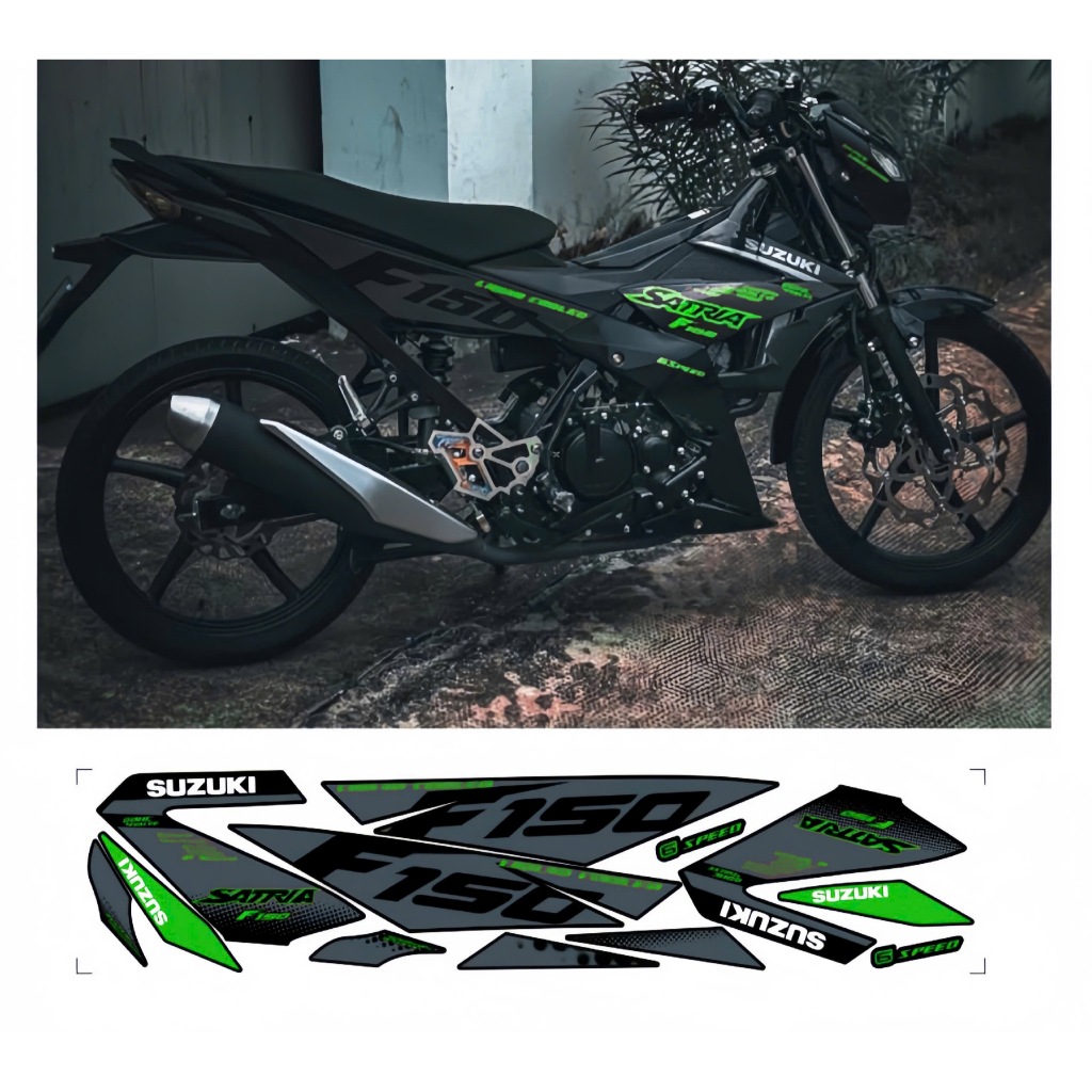 tem rời satria f150 cao cấp chất liệu in 3 lớp chống nước không phai màu nhãn dán decal.