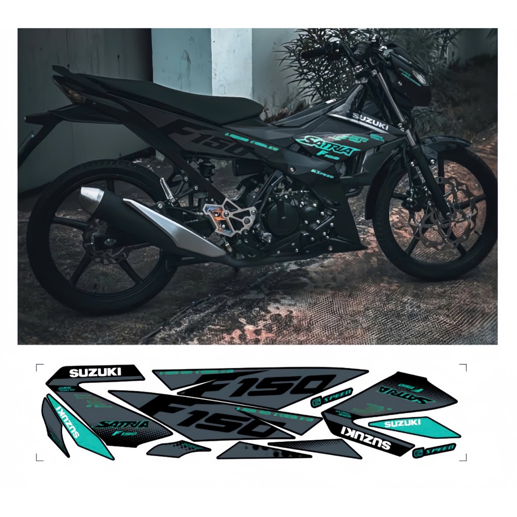 tem rời satria f150 cao cấp chất liệu in 3 lớp chống nước không phai màu nhãn dán decal.