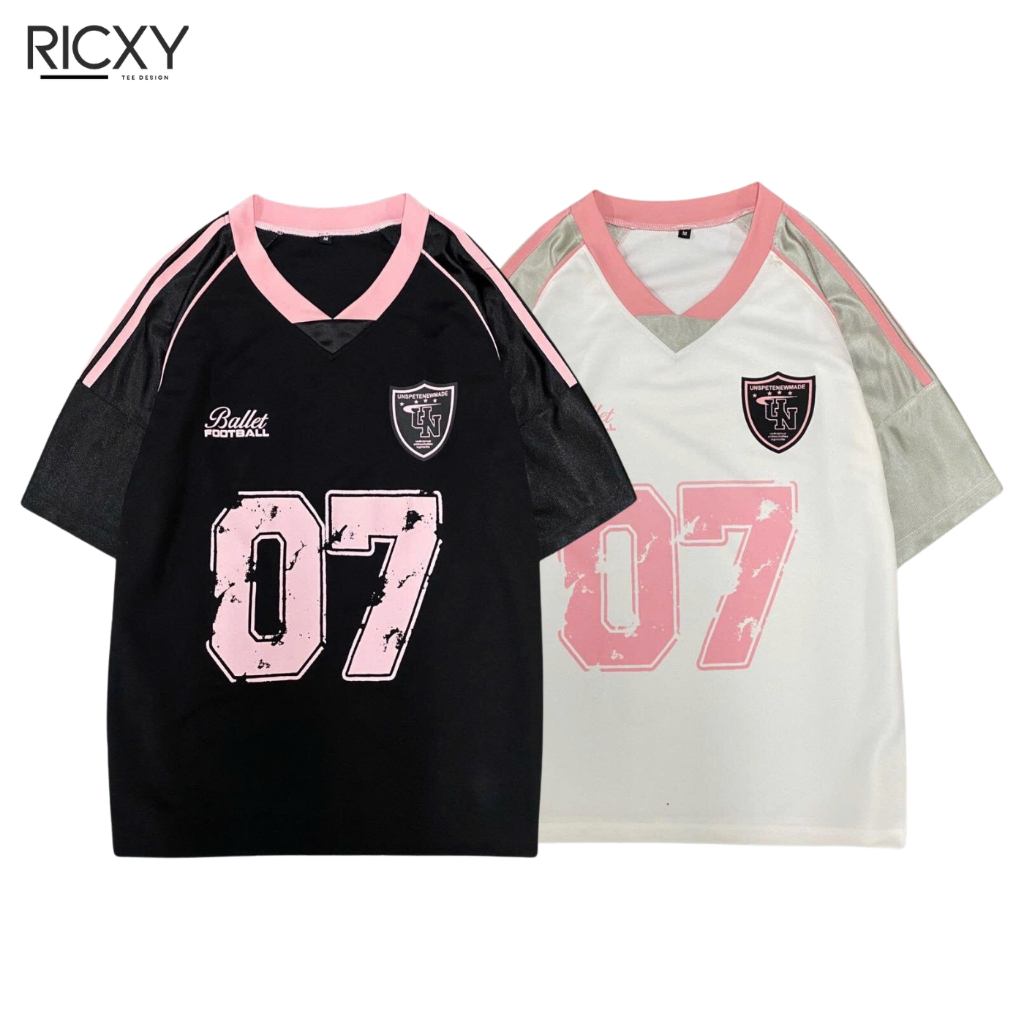 Áo Thun RICXY RAPLAN07 phối sọc from rộng unisex - Top Cổ Tim Nam Nữ ...