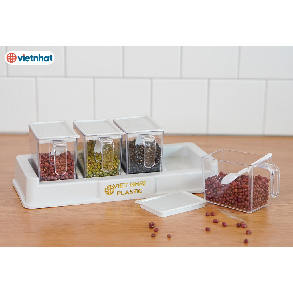Bộ 4 Lọ Đựng Gia Vị Chính Hãng VIỆT NHẬT (Mã 2939)