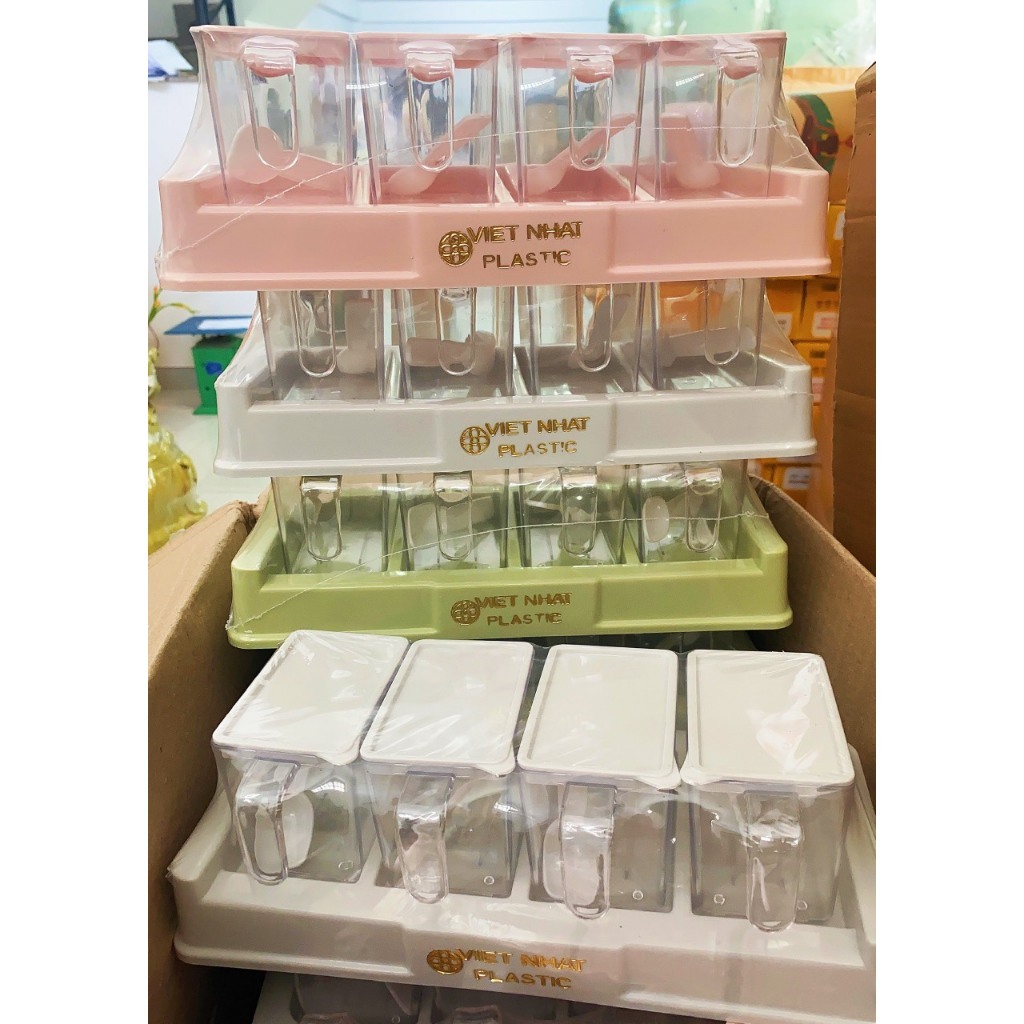 Bộ 4 Lọ Đựng Gia Vị Chính Hãng VIỆT NHẬT (Mã 2939)